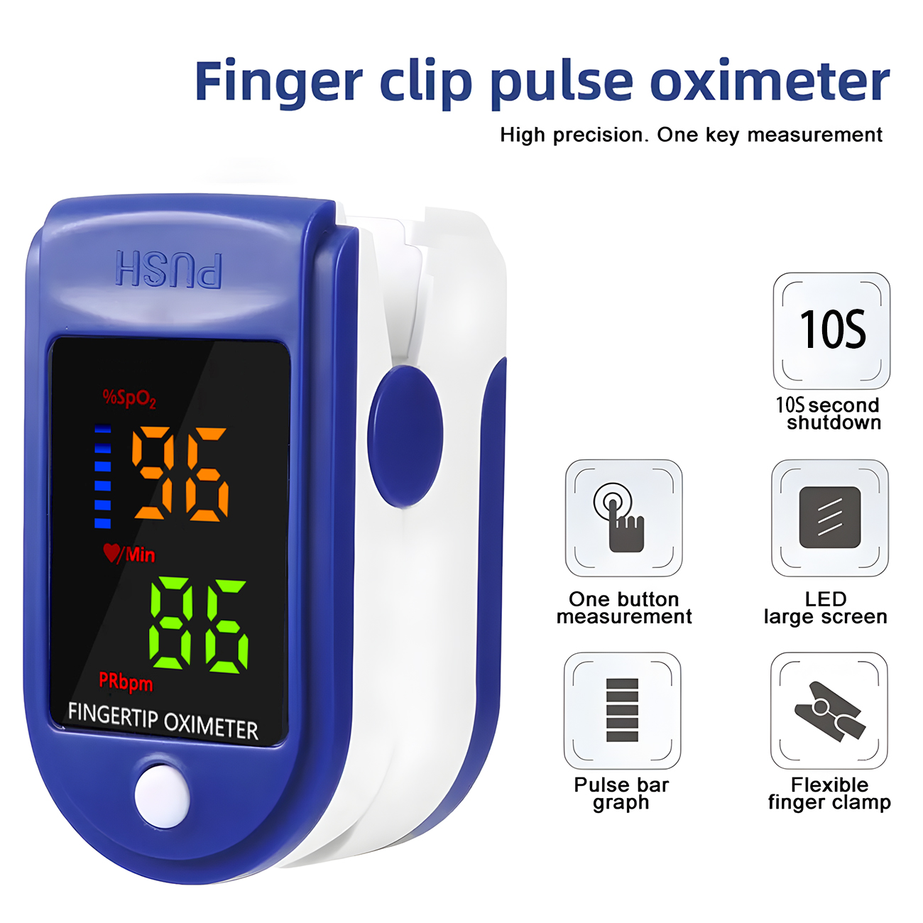 Oxygen Saturation Monitor Fingertip - デジタル指先パルスオキシメーター TFT 医療 SPO2 PR PI