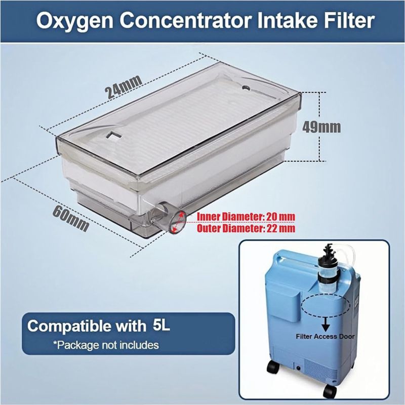Oxygen Concentrator Filter Intake - A76G 3個入り、EverFlo 5L用酸素濃縮器吸気フィルター交換用、酸素発生装置用アクセサリー
