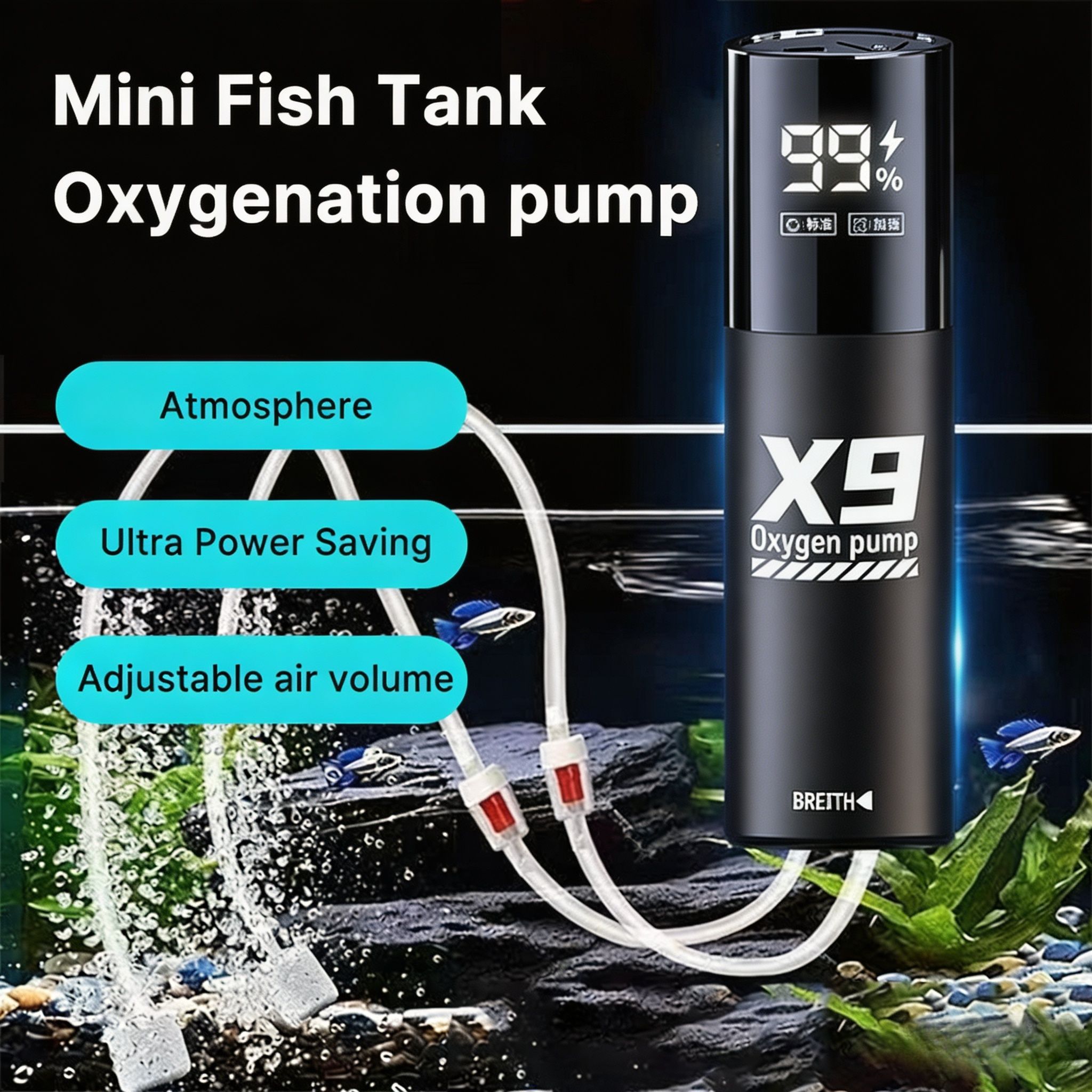 水族館の水槽酸素ポンプ充電デュアル目的エアポンプ USB リ - Portable Oxygen Concentrator Battery のレビューと価格