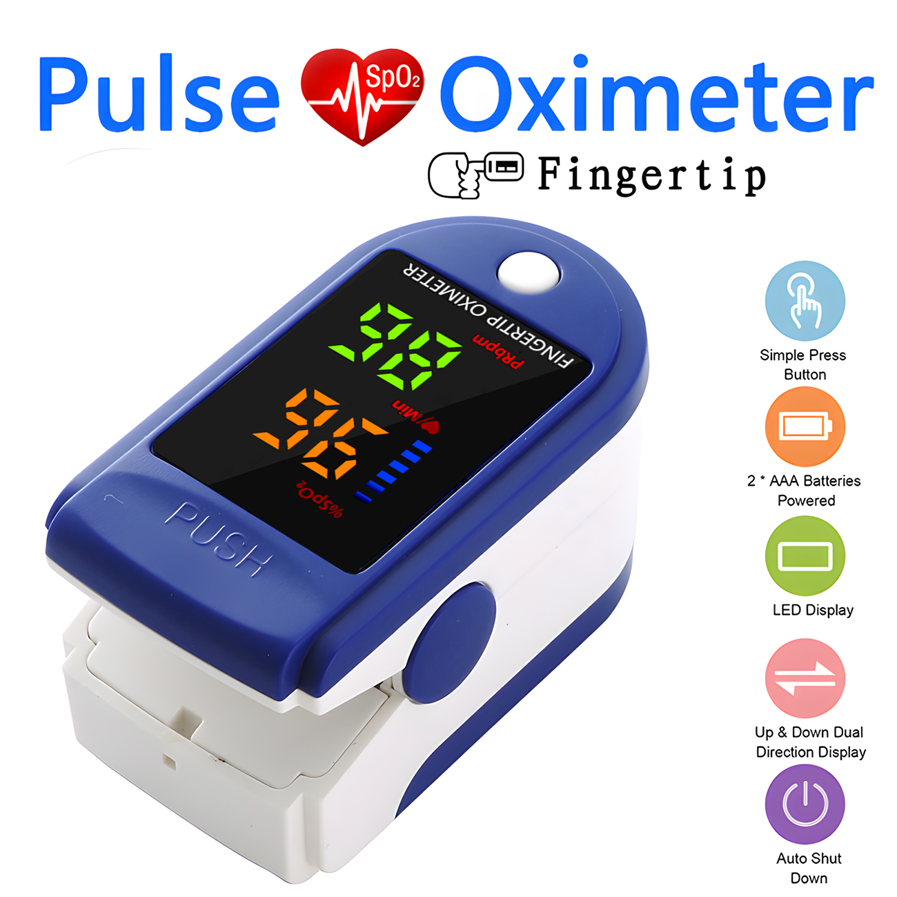 携帯型4色オキシメーター指先パルス血中酸素飽和度モニターLE - Oxygen Saturation Monitor Fingertip のレビューと価格