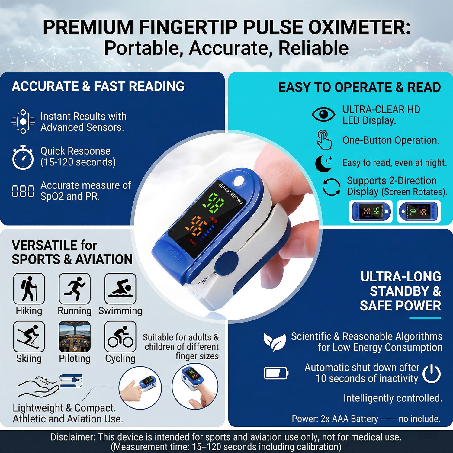 携帯型指先パルスオキシメーター、LEDディスプレイ付き指先血 - Oxygen Saturation Monitor Fingertip のレビューと価格