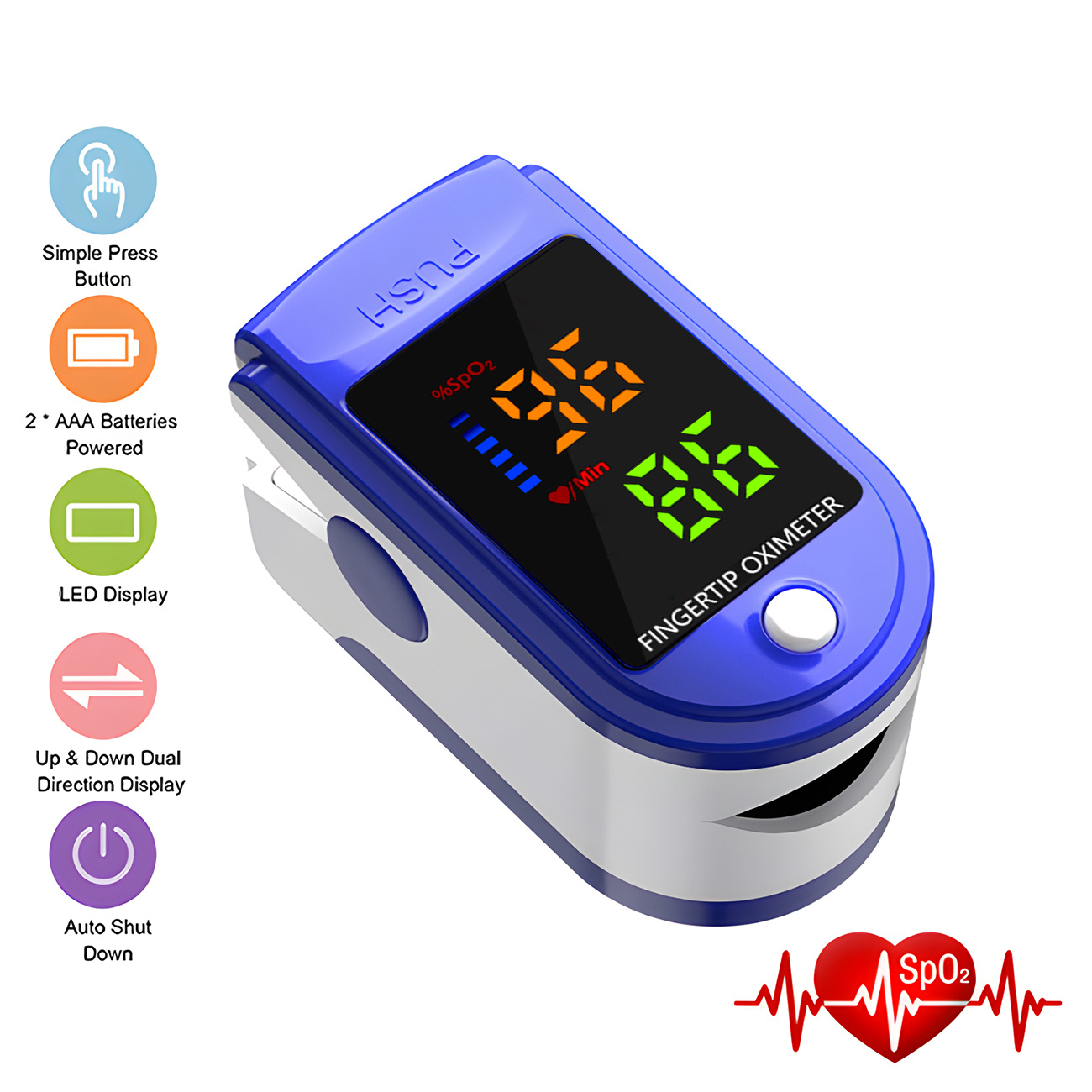 携帯型指先式パルスオキシメーター、小型SpO2モニター、血中 - Oxygen Saturation Monitor Fingertip のレビューと価格